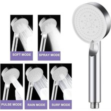 Esmo Home 5 Fonksiyonlu Ayarlanabilir Yüksek Basınçlı Masaj Etkili Duş Seti, Turbo Fan Lite Duş Seti Chrome