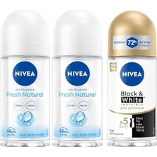 Esmo Home Kadın Roll On Deodorant Fresh Natural 48 Saat Anti-Perspirant Koruma (50 Ml) X2 + Kadın Roll On Deodorant & Invisible Ipeksi Pürüzsüzlük 48 Saat Anti-Perspirant Koruma 50ML