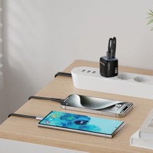 Esmo Home 35W Gan Hızlı Şarj Adaptörü, Hızlı Şarj Başlığı,1x Type-C Girişi, 1x USB Girişi, Güçlü Performans, Aşırı Gerilim, Kısa Devre, Isınma ve Akım Koruması, Gelişmiş Güvenlik ve Geniş Uyumluluk (Kablo Dahi)