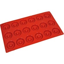 Esmo Home Kırmızı Silikon Mini Donut Kalıbı Kahverengi ECMELNM524