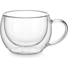 Esmo Home Borosilikat Cam Bardak, 120 ml Kapasite, Isıya Dayanıklı Yapı, Çift Cidarlı Yalıtım, Makinede Yıkanabilir, Ev Ofis Restoran Için Kullanıma Uygun Kulplu Kahve Espresso Sunum Bardağı