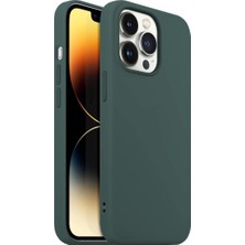 Esmo Home Labs 14 Pro Rubber S Silikon Kılıf, Ipeksi Dokunuş Hisli, Tam Koruyuculu Darbe Önleyici Kapak (Koyu Yeşil)