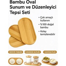 Esmo Home Smartizi Oval Doğal Bambu Sunum Tabağı - 23X12 cm Yuvarlak Hatlı Düz Servis Tepsisi - Sushi, Tatlı ve Kahve Sunumluk