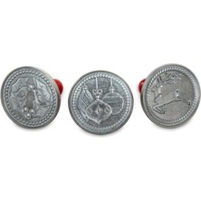 Esmo Home Nordic Ware Bisküvi Damgası, Gümüş, Ahşap Sap, Çeşitli Motifler, Noel Motifleri, NW01236