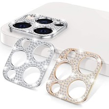 Esmo Home 12 Pro Max Ile Uyumlu Kamera Lens Koruma Taşlı Kılıf, Rose