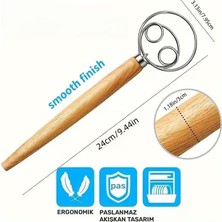 Esmo Home Ahşap Saplı El Mikseri ve Hamur Karıştırıcı- Çırpıcı