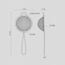 Esmo Home Paslanmaz Çelik Çay Süzgeci – Ince Tel Örgü Bitki Çayı ve Türk Çayı Süzgeci, Ergonomik Saplı, 5 cm Filtre Çapı