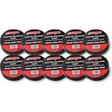 Esmo Home Rayno Elektrik Izolasyon Bandı 10’lu Set – 0.13 mm x 19 mm x 10 Yard – Siyah Elektrik Bandı – Profesyonel Yalıtım Bandı