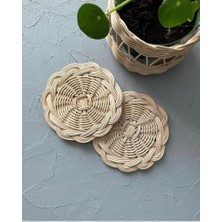 Esmo Home Rattan Yuvarlak Bardak Altlığı (1, Natural)