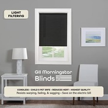 Esmo Home Akülü Işık Filtreleme Mini Stor Perde - 27 Inç Genişlik, 150 cm Uzunluk, 2,5 cm Çıta Boyutu - Siyah - Akülü Gıı Morningstar Yatay Pencere Panjurları Tarafından