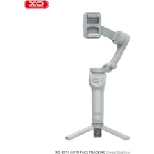 Esmo Home Xo Gimbal Stabilizer, Bluetooth 5.2, Yüz Takibi, 8 Saat Batarya Süresi, 330° Dönüş, Taşınabilir Akıllı Telefon Video Stabilizatörü, Katlanabilir, 3600 Mah Batarya, Gimbal Uyumlu SS17, Gri