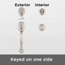 Esmo Home Dakota Cylinder Handleset With Polo Knob Featuring Smartkey In Satin Nickel