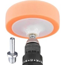 Esmo Home Turuncu Oto Pasta Cila Parlatma Polisaj Süngeri 150MM + Matkap Aparatı