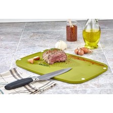 Esmo Home Kaydırmaz Tabanlı Çok Amaçlı Asılabilir Kesme Tahtası Tırtıklı Kesim Panosu (Yeşil)