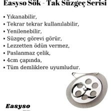 Esmo Home Demlik Içi Sök Tak Çay Süzgeci Pratik ve Ergonomik Tekrar Kullanılabilir Çay Süzeği 1 Adet Paslanmaz Çelik EASYSO1020