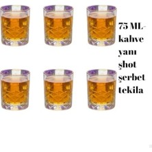 Esmo Home 6’lı Kahve Yanı Bardağı Seti 75 ml – Desenli Cam Mini Bardak, Espresso & Türk Kahvesi Su Bardağı, Şık ve Dayanıklı Tasarım