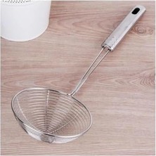 Esmo Home 18-16 cm Paslanmaz Çelik Süzgeç Kepçe – Dayanıklı Kızartma ve Haşlama Kevgir Kaşık, Uzun Saplı Mutfak Süzgeci (16CM)
