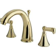 Esmo Home KS5972FL Royale Fransız Kollu Saplı Yaygın Lavabo Bataryası, Cilalı Pirinç