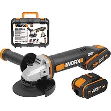 Esmo Home Worx WX803 20VOLT 2.0/4.0 Ah. Li-Ion Çift Akülü 125MM Profesyonel Şarjlı Avuç Taşlama