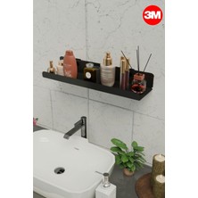 Risingmaber 3m Ultra Güçlü Yapışkanlı Siyah Çok Amaçlı Organizer Raf, Banyo Askısı ve Banyo Rafı MT95SD