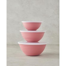 Esmo Home English Home Deanna Plastik 3 Parça Saklama Kabı 1-2-3 Lt Pembe