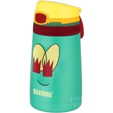 Esmo Home Fiftyfifty Çocuk 350 ml Pipetli Paslanmaz Çelik Termos Bpa Içermez 7 Renk (Açık Yeşil)