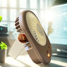 Esmo Home Fan Masaüstü Vantilatör Klima, USB ve Rgb Işıklı Mini Vantilatör, Serinletici 1200MAH Ister Ayaklı Ister Asmalı (3 Kademe Güç)