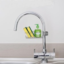Yenibağ Banyo Duş Musluk Üstü Rafı Sabun Sünger Askısı Raf Tek Kat