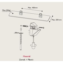 Esmo Home Raf Tutucu 3-22MM (2 Adet) Siyah