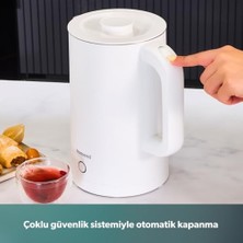 Esmo Home Homend Heatrow Cooltouch 1618H Paslanmaz Çelik El Yakmaz Gövdeli Su Isıtıcısı Beyaz