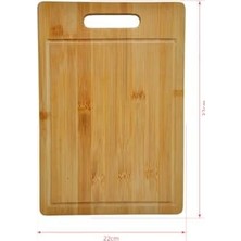 Esmo Home New-Max Golden Bambu Serisi 32X22 cm Oluklu Antibakteriel Yıkanabilir Bambu Doğrama Tahtası