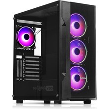 Yenibağ Maxima V30 Temperli Cam Yan Panel, 3X12CM Ön + 1X12CM Arka Argb LED Fanlı, Dikey Ekran Kartı Takılabilen, USB 3.0 Type-C, Atx Oyuncu Kasası (DKCHMAXV30)