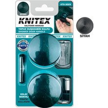 Esmo Home Knıtex Topuz Duşakabin Kulpu, Siyah, Kolay Montaj, KTX-3029, 2'li Set