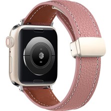 Esmo Home - ile Uyumlu 44/45/46/49MM Kordon Magnetli Pu Deri Kordon 2/3/4/5/6/se/7/8/9/10/11/ultra