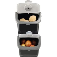 Esmo Home Digithome Coral 2'li Soğan Patates Saklama Kabı 12 Litre - Gri