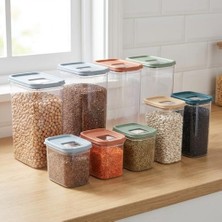 Esmo Home Orret Home Şeffaf Erzak Kabı Kapağı Süzgülü Saklama ve Düzenleme Kabı Plastik Gıda Saklama Kabı Bakliyat Makarna Un Şeker Saklama Kutusu 1 Adet (Asorti Renk) (3,16 Litr)