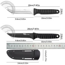 Esmo Home 9CR18 Soğuk Çelik Boyun Askılı Kılıflı Kamp Av Bıçağı Paslanmaz Çelik Siyah