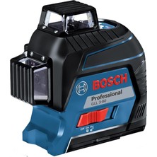 Esmo Home Professional Gll 3-80 Çizgi Lazer (30M Çalışma Alanı [alıcı ile 120M], 4 x Aa Pil, Ip 54 Toza Karşı Koruma Sistemi, Kırmızı Lazer, Taşıma Çantası)