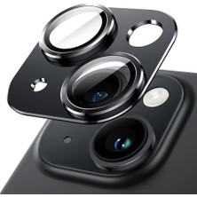 Esmo Home 14/14 Plus ile Uyumlu Tek Parça Alüminyum Kamera Lens Koruyucu - Darbeye Dayanıklı, Güçlü Yapışkanlı, Kılıf Dostu Metal Temperli Cam Kamera Kapağı - Siyah
