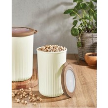 Esmo Home Vip Ahmet Vakumlu Saklama Kabı Silindir, Kumsal 1ltx6'lı