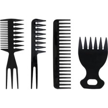 Esmo Home Profesyonel 4'lü Saç Şekillendirme Tarak Seti - Bukle Belirginleştirici & Afro Hacim Tarakları - Siyah No:1 Set