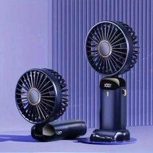 Esmo Home Mini Klima 5 Kademeli Şarjlı Taşınabilir Dijital LED Göstergeli El Fanı Vantilatör Mavi