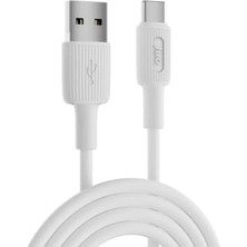 Esmo Home Juo 12W Usb-A To Type-C Silikon Hızlı Şarj ve Data Kablosu Beyaz 2 Metre