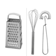 Esmo Home Ikea Paslanmaz Çelik Rende + Paslanmaz 2 Li Çırpıcı 2 Li Ikea Mutfak Seti