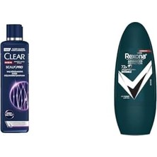Esmo Home Clear Men Scalp Pro Güçlendirici Şampuan Saç Dökülmesine ve Kepeğe Karşı Etkili 300 ml + Rexona Üstün Koruma Erkek Roll On Deodorant Invisible 72 Saat Kesintisiz Koruma 50 ml