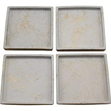 Esmo Home Bubigo Kare Beton Bardak Altlığı | Gold 4’lü Btg-1
