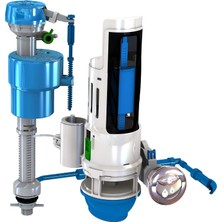 Esmo Home HYR460 Hydroright Hyrdroright Evrensel Su Tasarruflu Tuvalet Tamir Takımı, Çift Yıkama Valfi, Push Btton Kolu, Beyaz