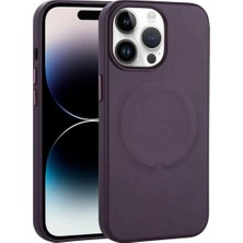 Esmo Home Psr Aksesuar Derin Mor Pu Deri Şarj Özellikli Derix Kılıf-Derin Mor 14 Pro Max ile Uyumlu