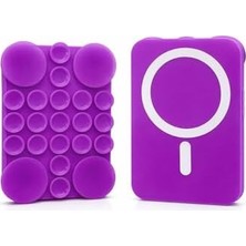 Esmo Home Magsafe ile Uyumlu Vantuzlu Telefon Tutucu – Silikon Octopus Suction Cup Phone Holder, Kılıf Arkasına Yapışan Manyetik Stand, Selfie Video Vlog Çekim Için Eller Serbest (Mor)