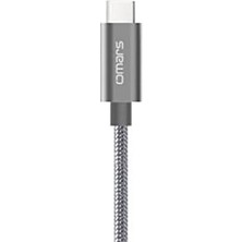 Esmo Home Type-C 3.1 5gbps 3A Örgülü Şarj ve Data Kablosu Gri 1.5 Metre